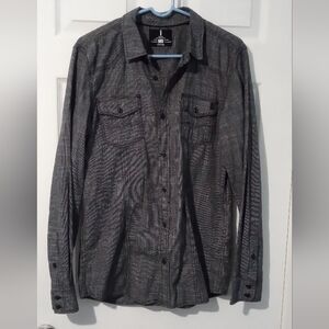 Buffalo David Bitton Black & Gray Men’s Dress Shirt